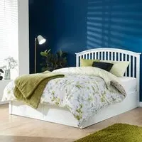 Madrid King Size Ottoman Bed with Storage - White