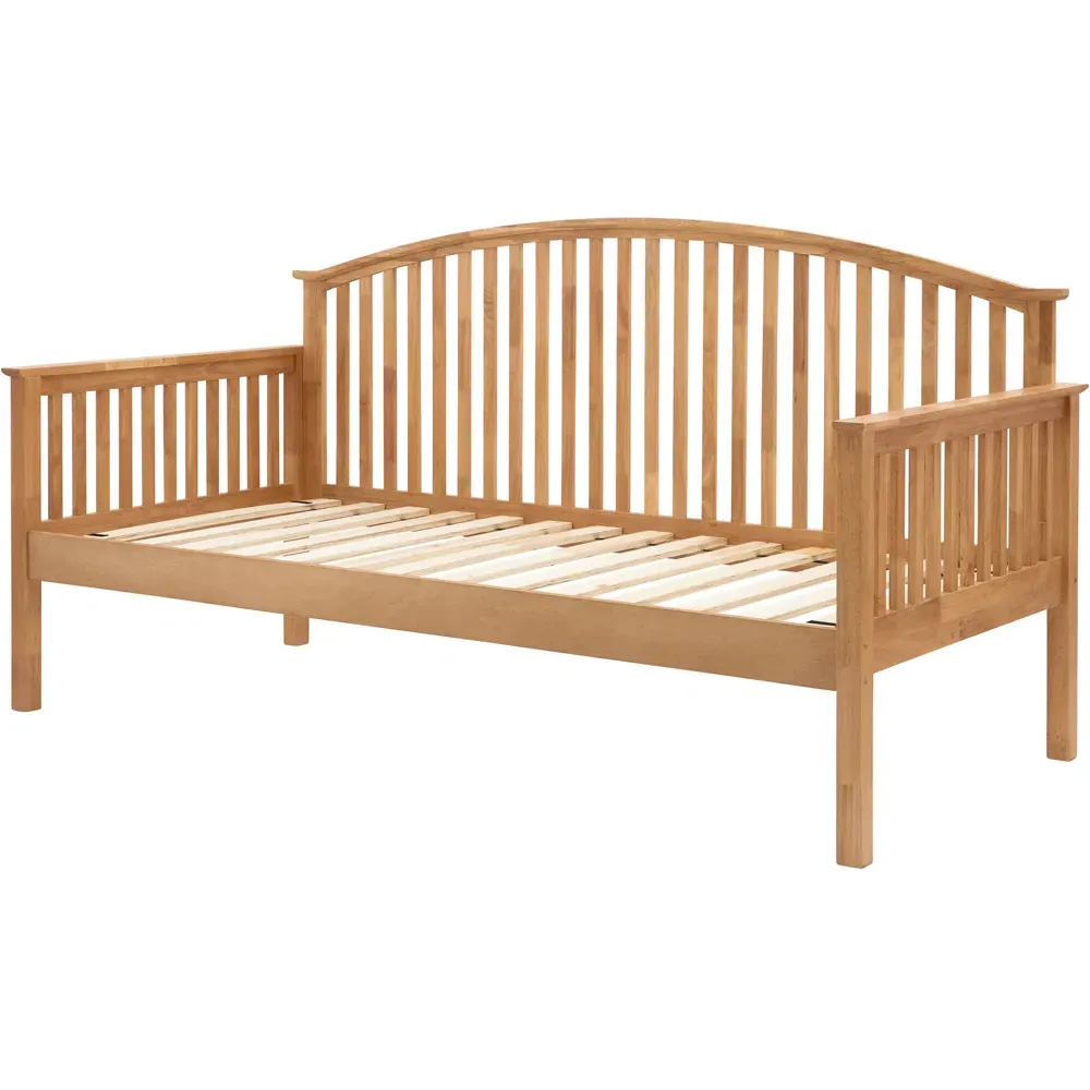 Madrid Single Day Bed - Brown, Oak Wood