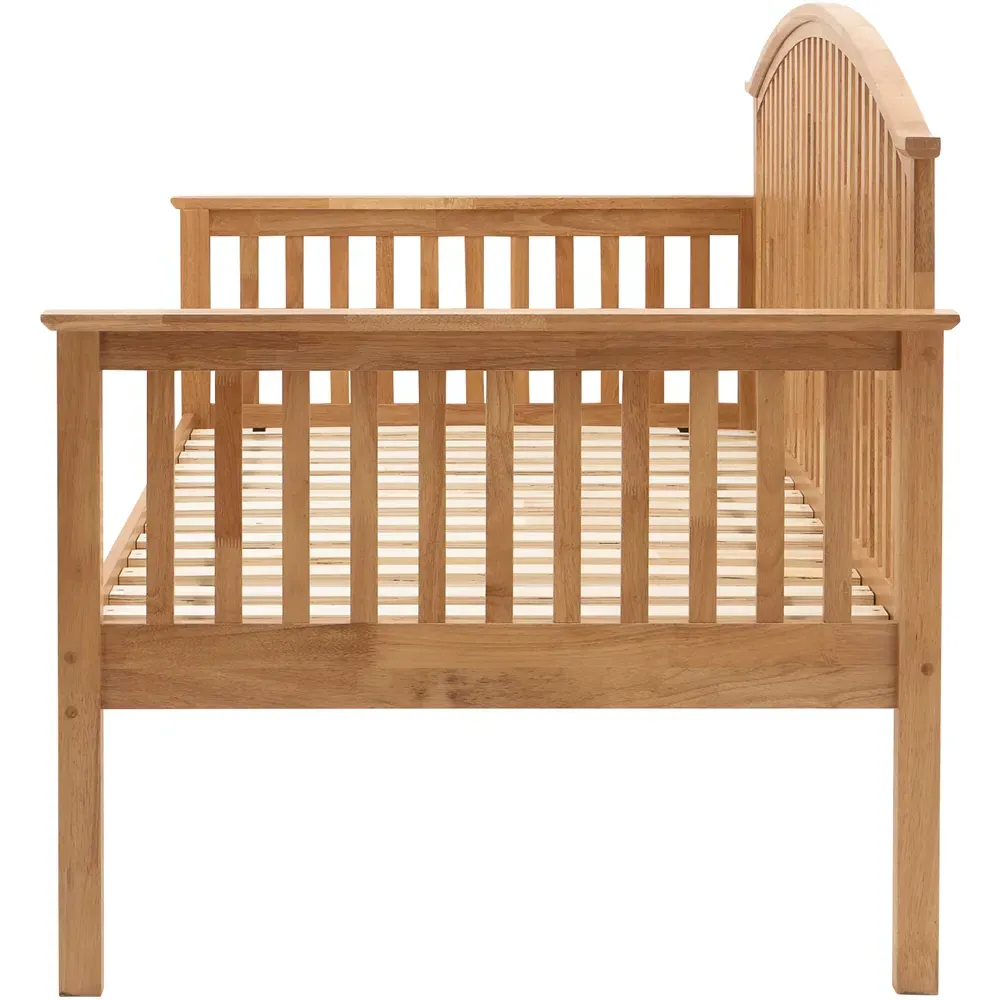 Madrid Single Day Bed - Brown, Oak Wood