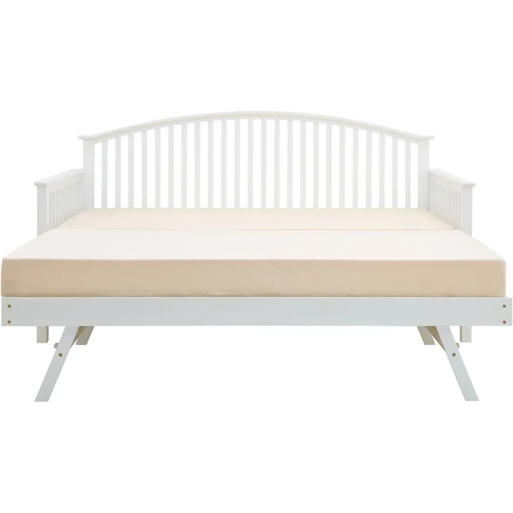 Madrid Single Day Bed with Trundle - White, Wood