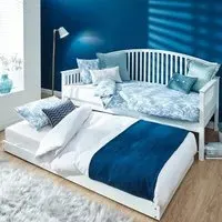 Madrid Single Day Bed with Trundle - White, Wood