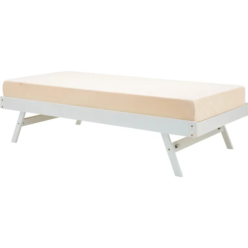 Madrid Wooden Trundle Day Bed - White