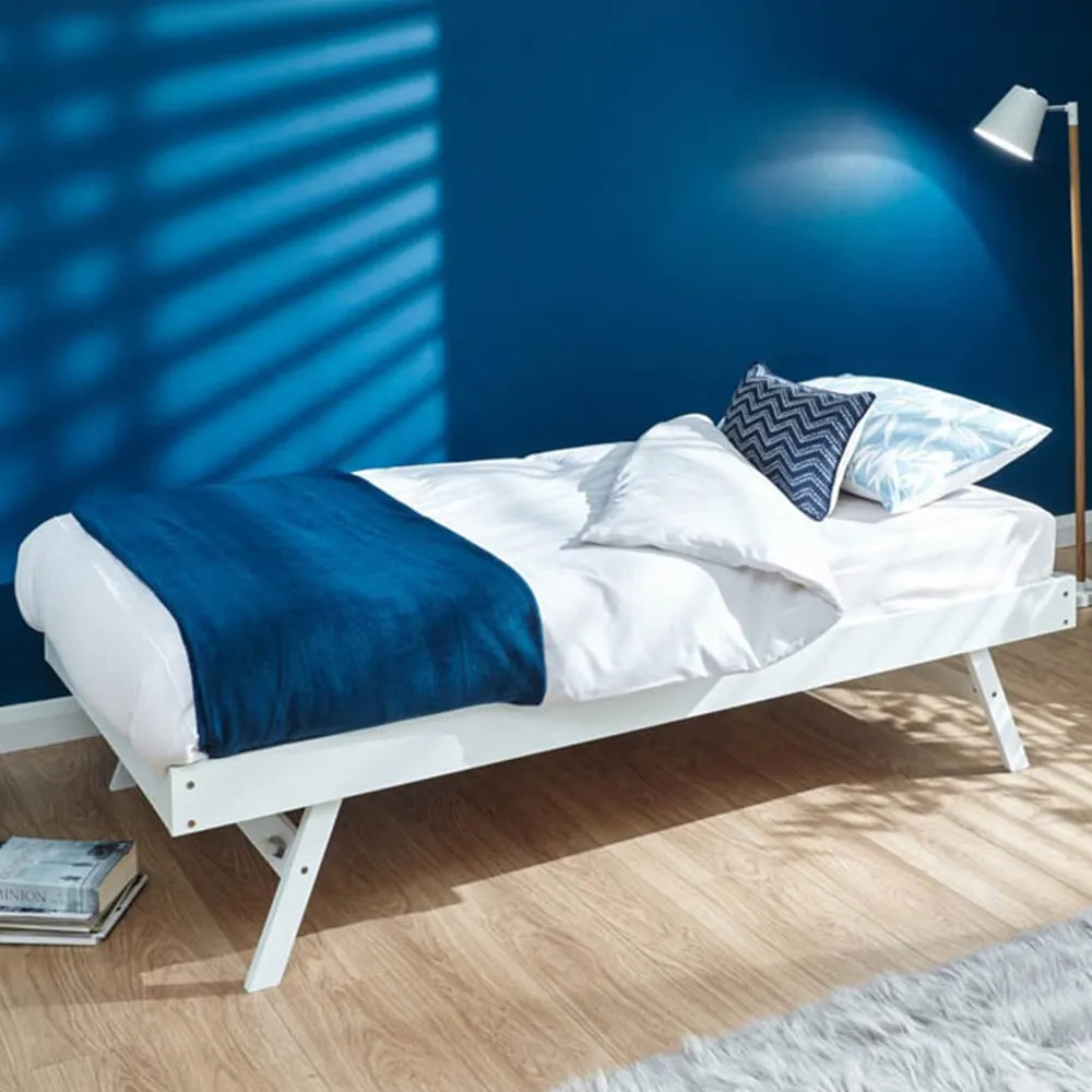 Madrid Wooden Trundle Day Bed - White