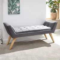 Milan Ottoman Window Seat - Dark Grey