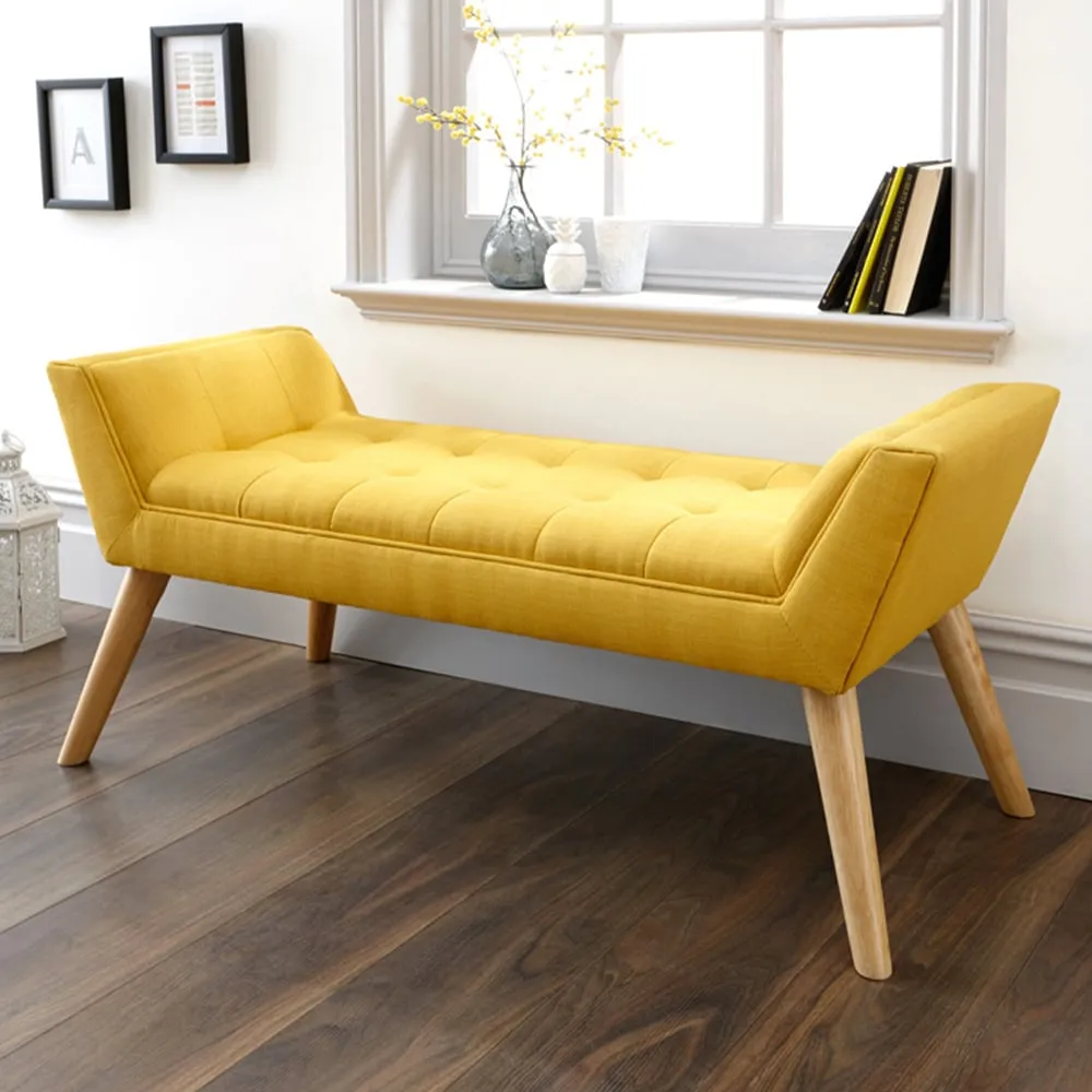 Milan Ottoman Window Seat - Mustard Yellow image