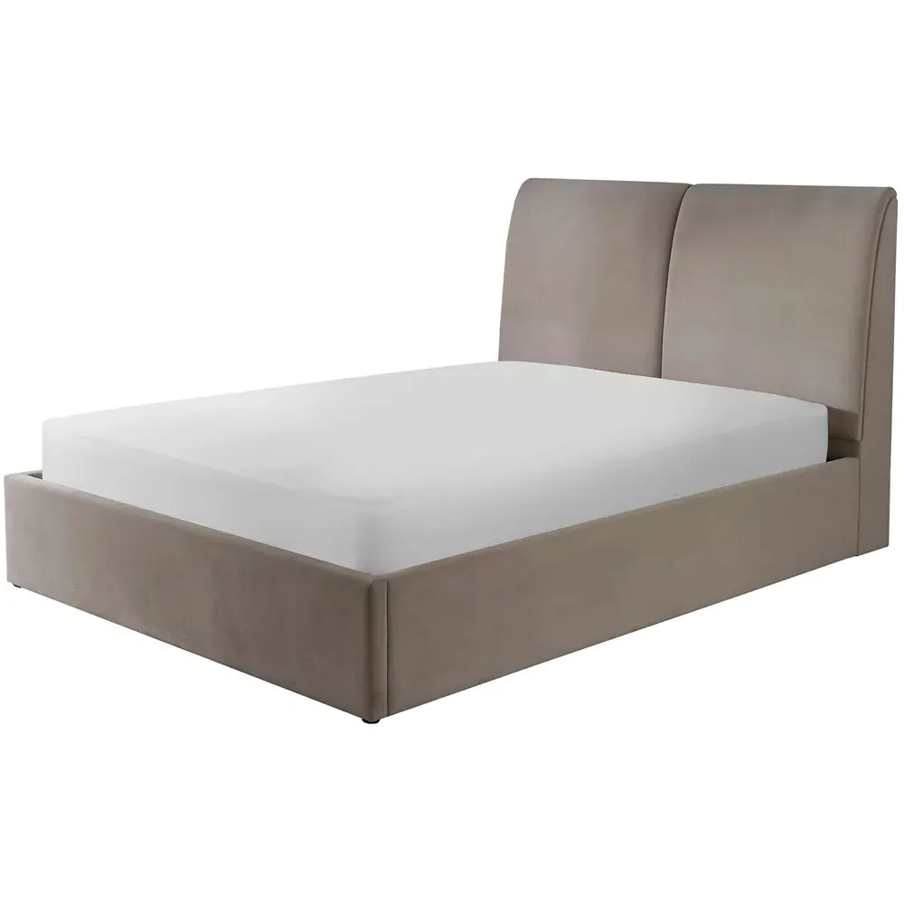Montrel Double Ottoman Bed - Cream, Velvet