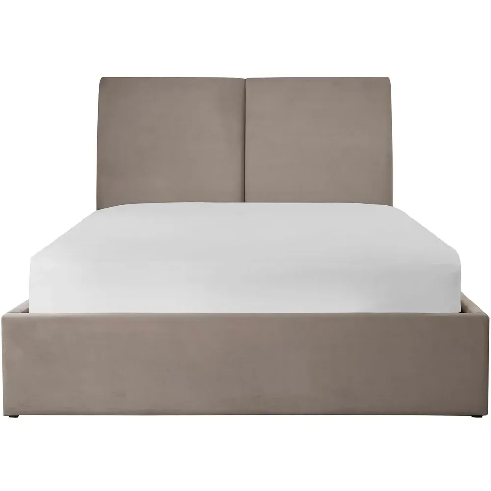 Montrel Double Ottoman Bed - Cream, Velvet