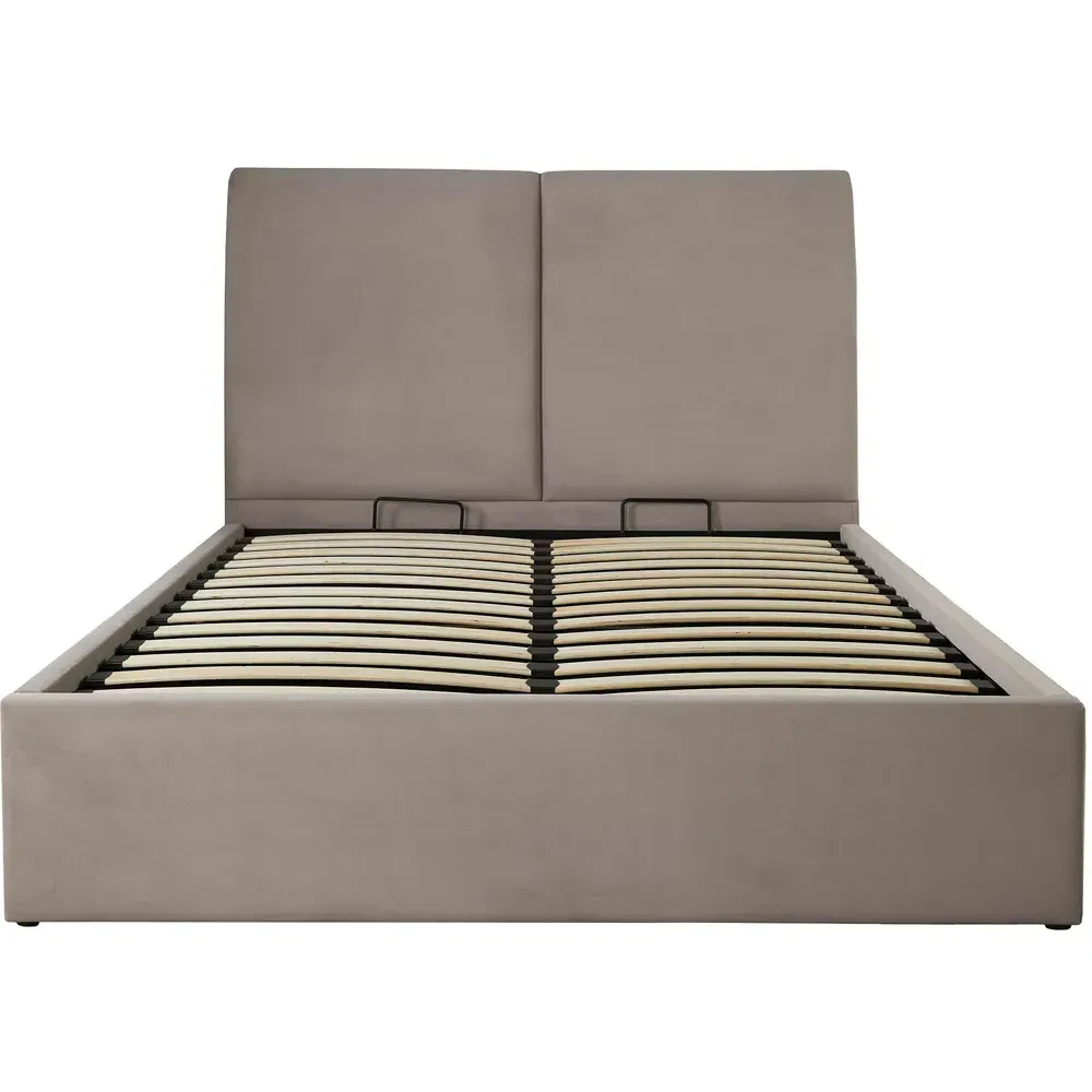 Montrel Double Ottoman Bed - Cream, Velvet