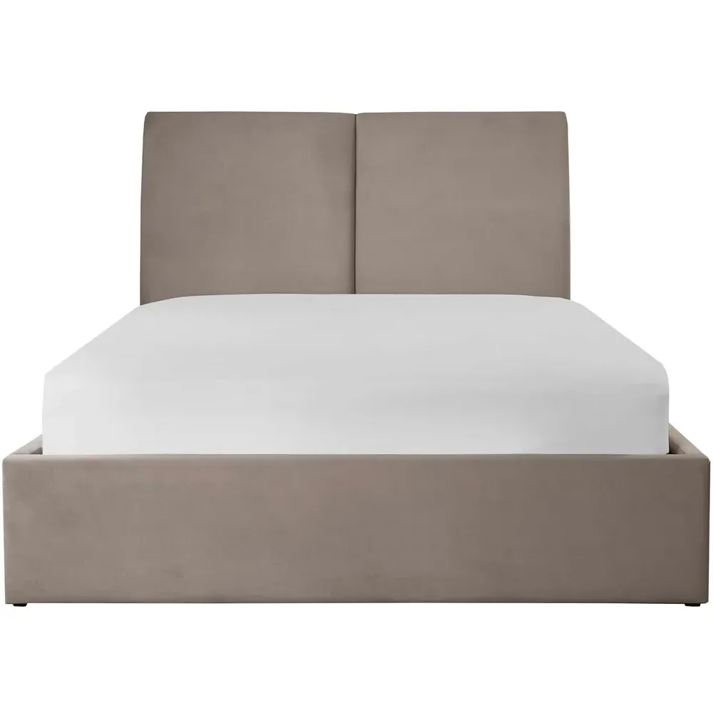 Montrel King Size Ottoman Bed - Cream, Velvet