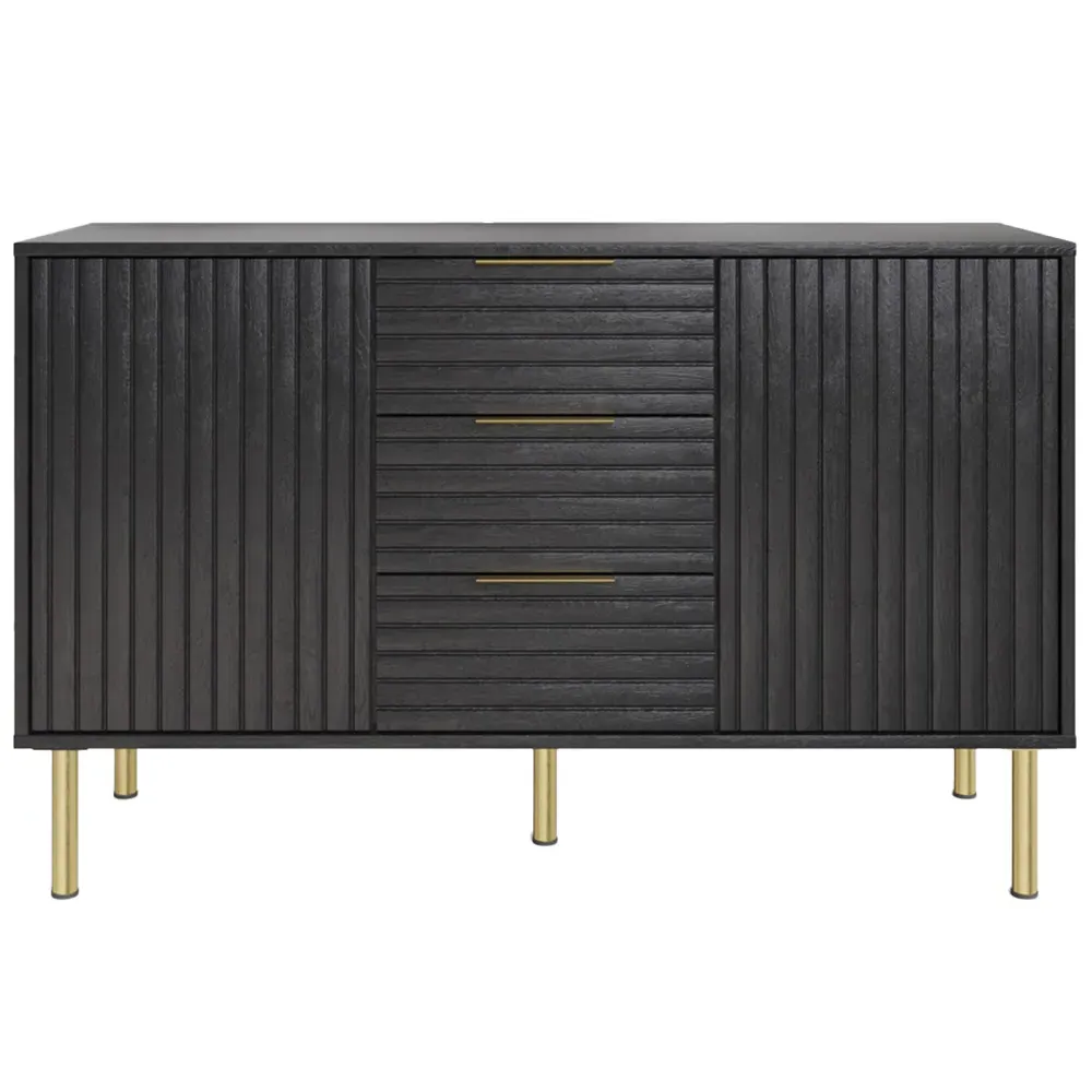 Nervata 2 Door 3 Drawer Sideboard - Black