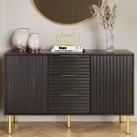 Nervata 2 Door 3 Drawer Sideboard - Black