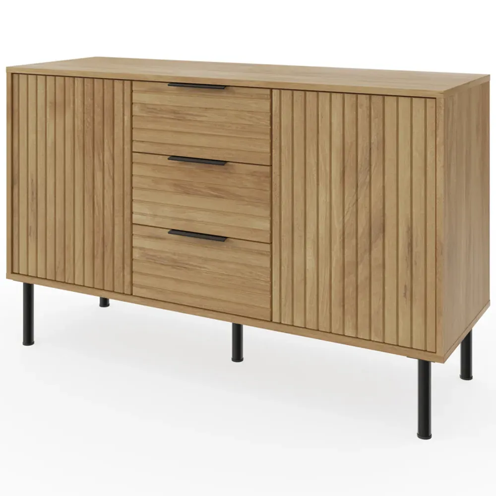 Nervata 2 Door 3 Drawer Sideboard - Oak