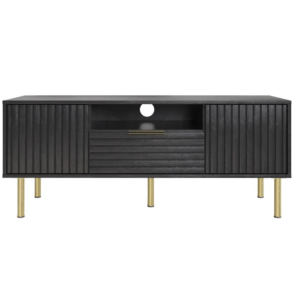 Nervata 2 Door Single Drawer TV Unit - Black