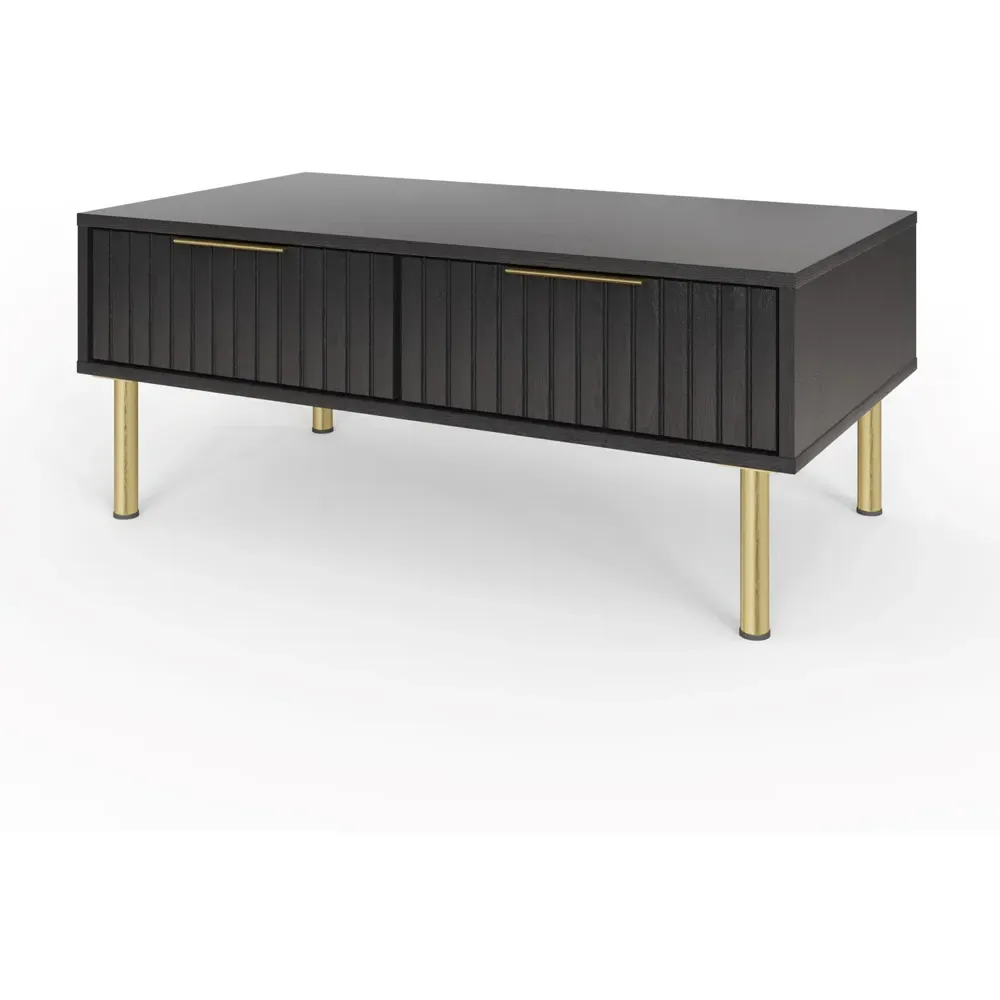 Nervata 2 Drawer Coffee Table - Black
