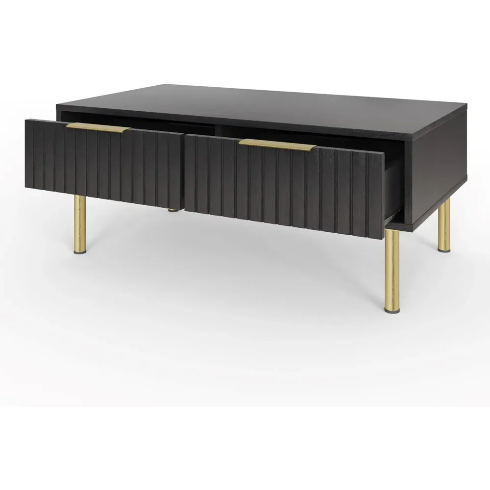 Nervata 2 Drawer Coffee Table - Black