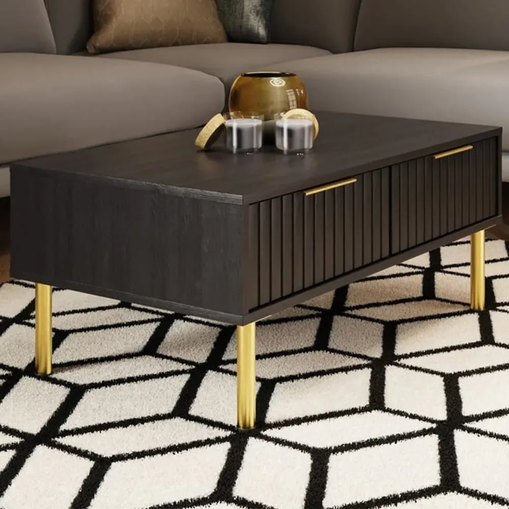Nervata 2 Drawer Coffee Table - Black image