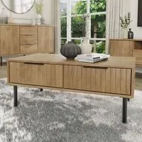 Nervata 2 Drawer Coffee Table - Brown, Oak