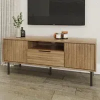 Nervata Single Drawer 2 Door TV Unit - Oak