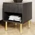 Nervata Single Drawer Lamp Table - Black