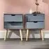 Nyborg 2 Drawer Bedside Table Set of 2 - Dark Grey