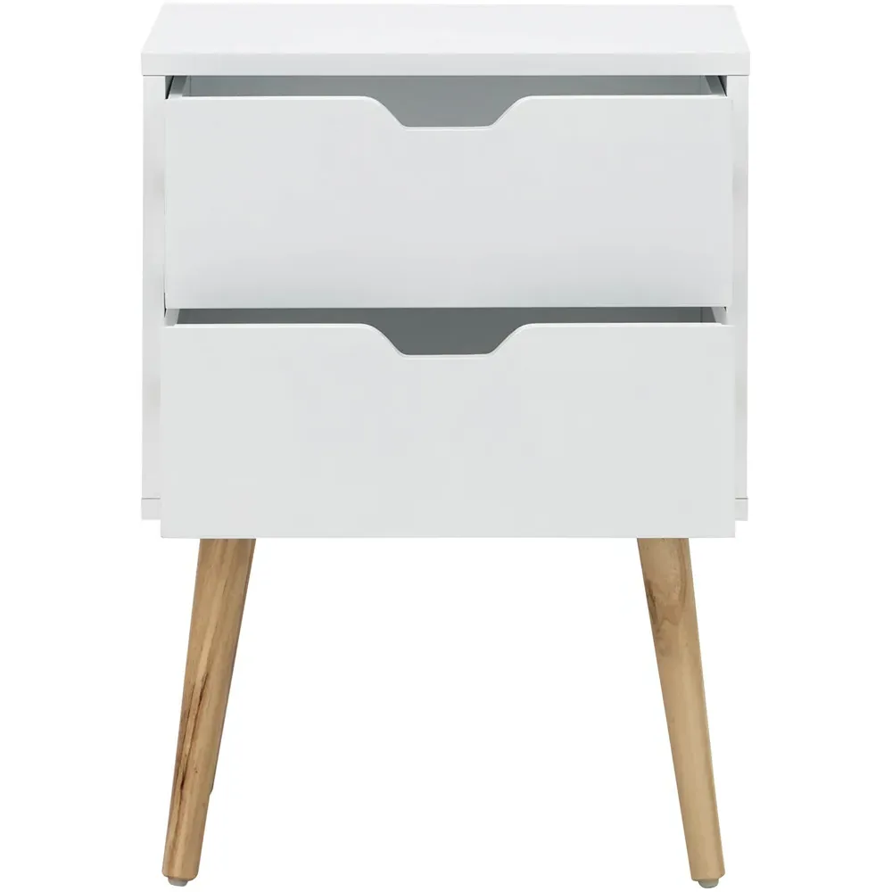 Nyborg 2 Drawer Bedside Table Set of 2 - White