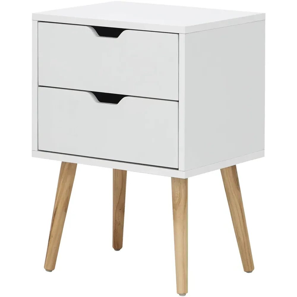 Nyborg 2 Drawer Bedside Table Set of 2 - White