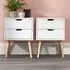 Nyborg 2 Drawer Bedside Table Set of 2 - White