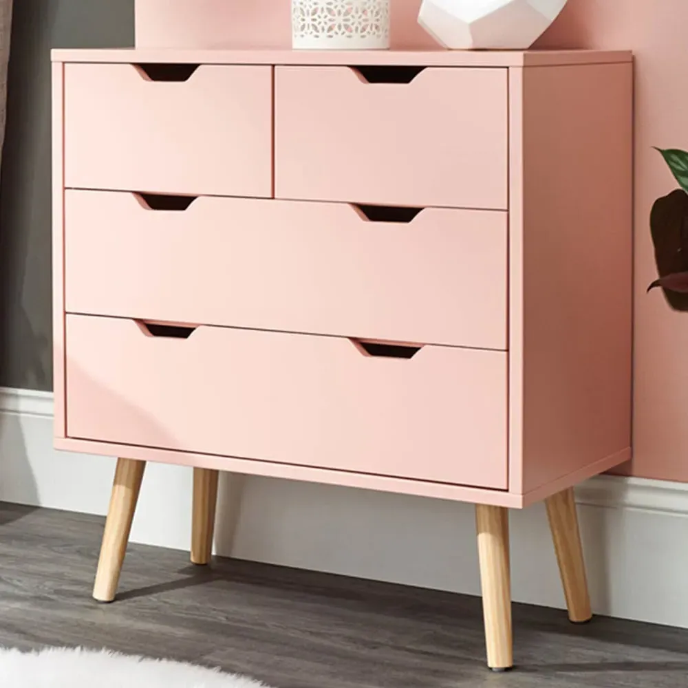 Nyborg 4 Drawer Chest of Drawers - Pink