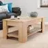 Oak Wood Lift Up Coffee Table - Brown
