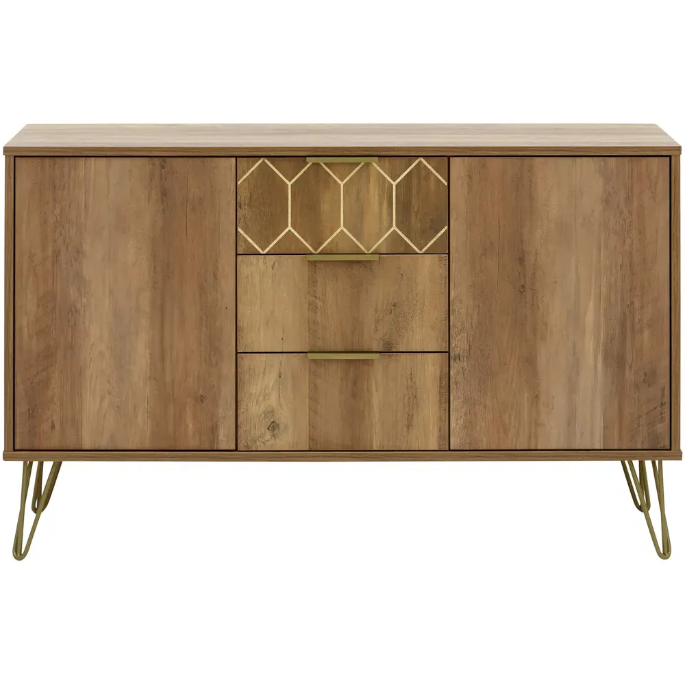 Orleans 2 Door 3 Drawer Sideboard - Brown, Mango