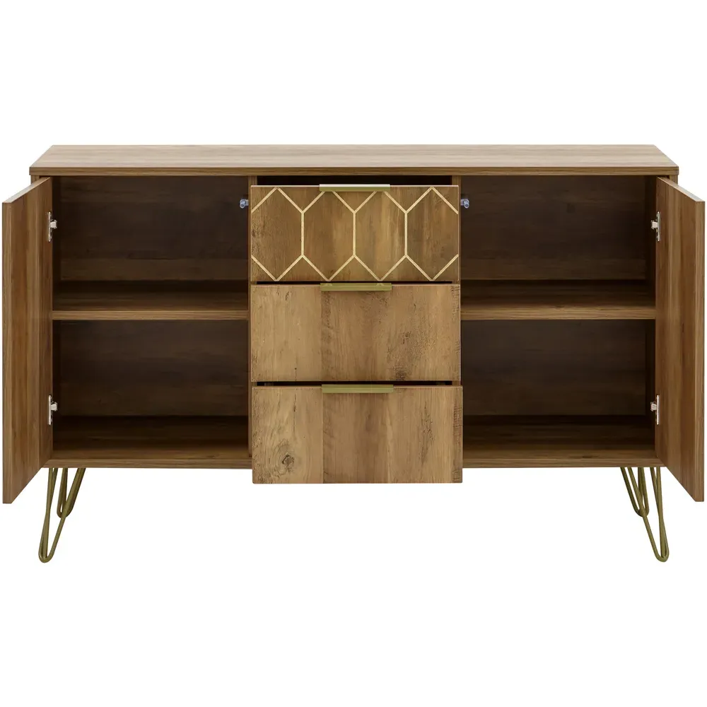 Orleans 2 Door 3 Drawer Sideboard - Brown, Mango