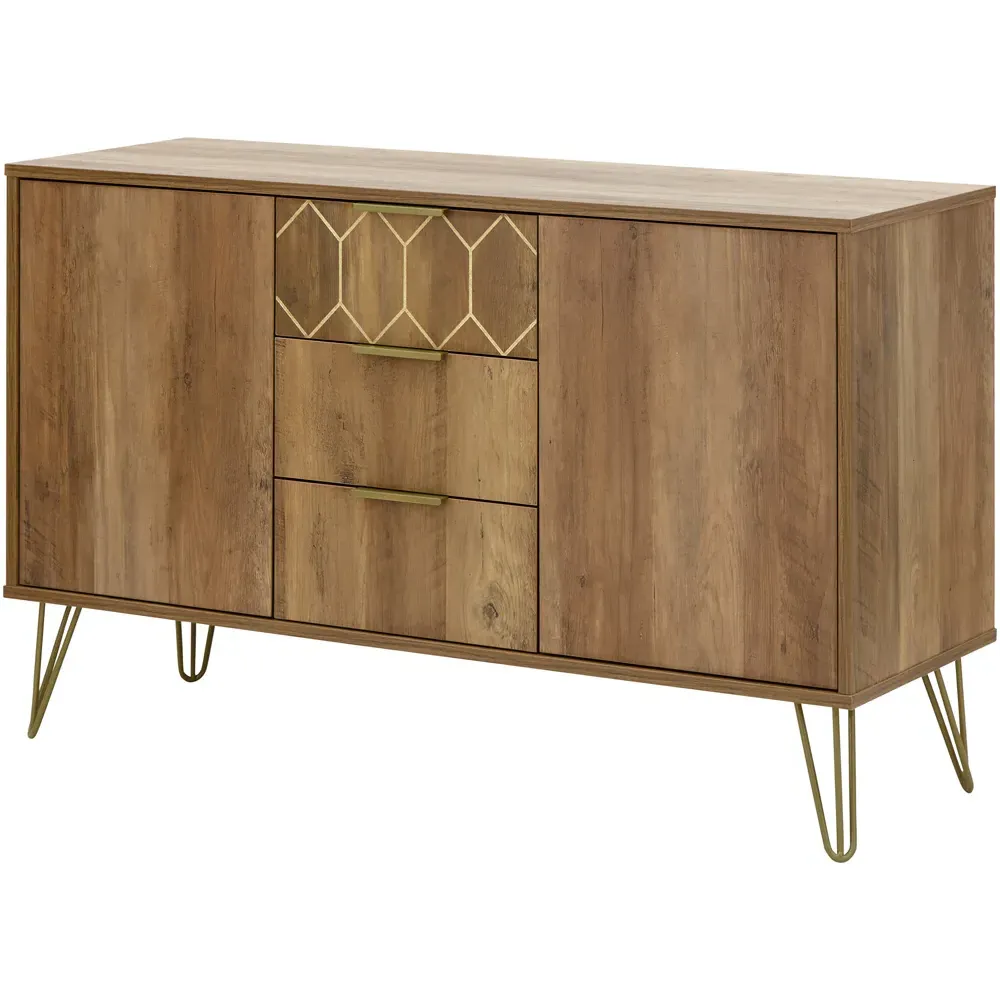 Orleans 2 Door 3 Drawer Sideboard - Brown, Mango