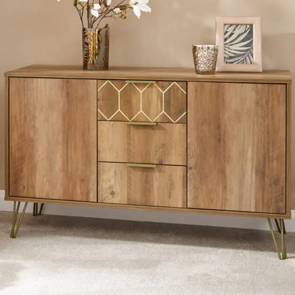 Orleans 2 Door 3 Drawer Sideboard - Brown, Mango