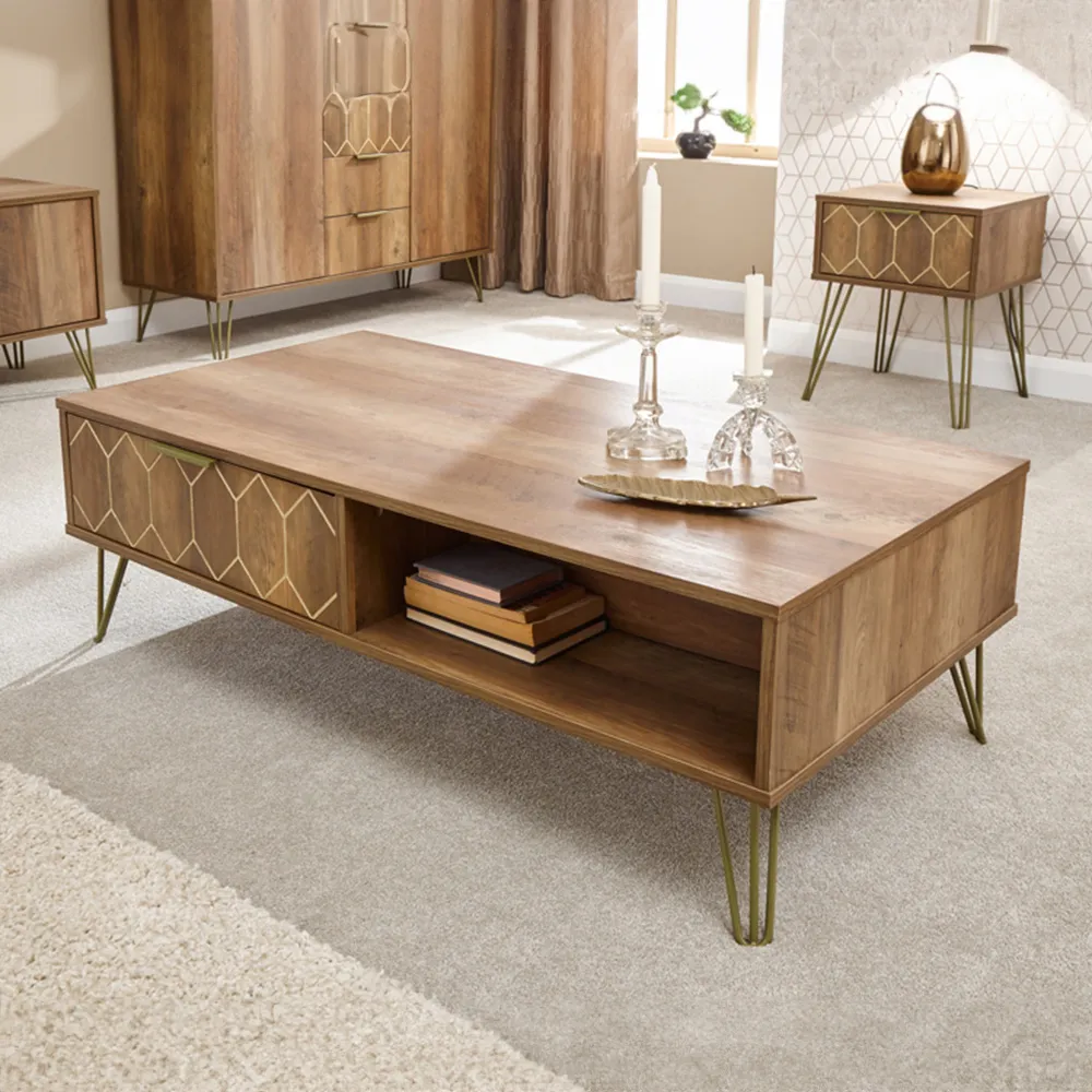 Orleans 2 Drawer Coffee Table - Brown, Mango image