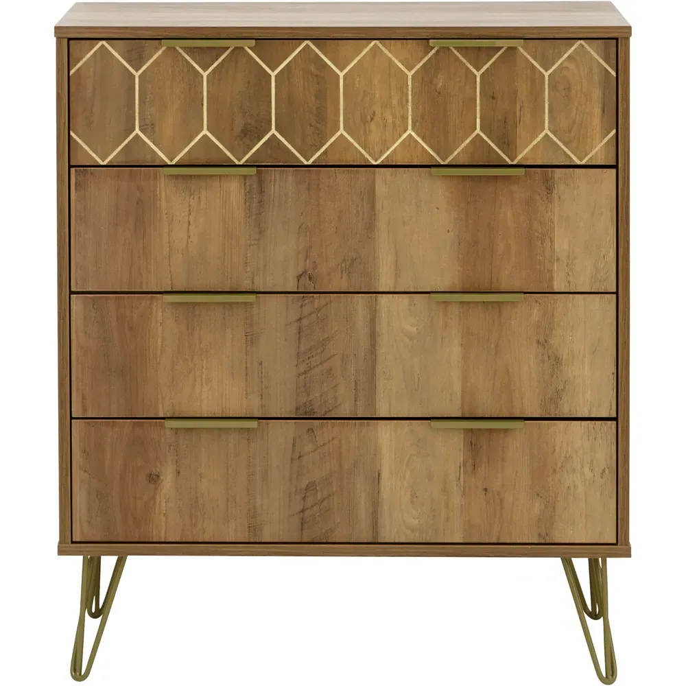 Orleans 4 Drawer Chest of Drawers - Wood, Mango Effect
