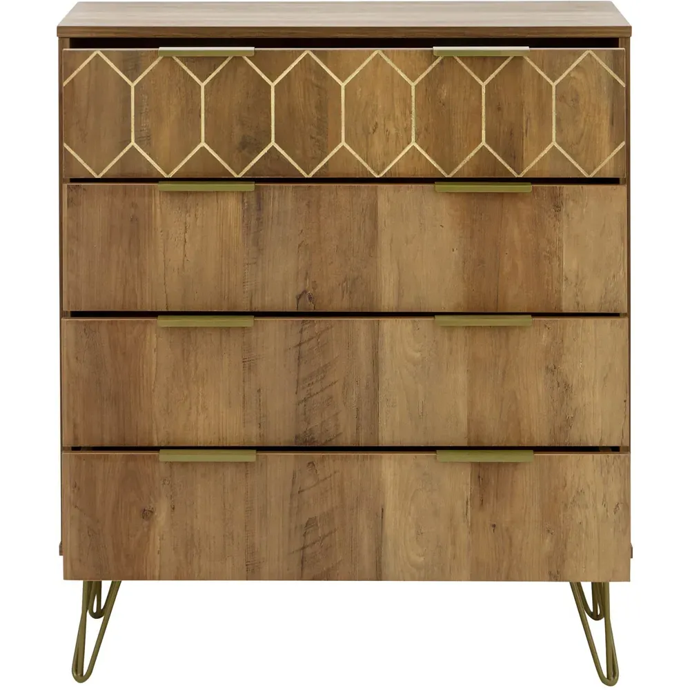 Orleans 4 Drawer Chest of Drawers - Wood, Mango Effect