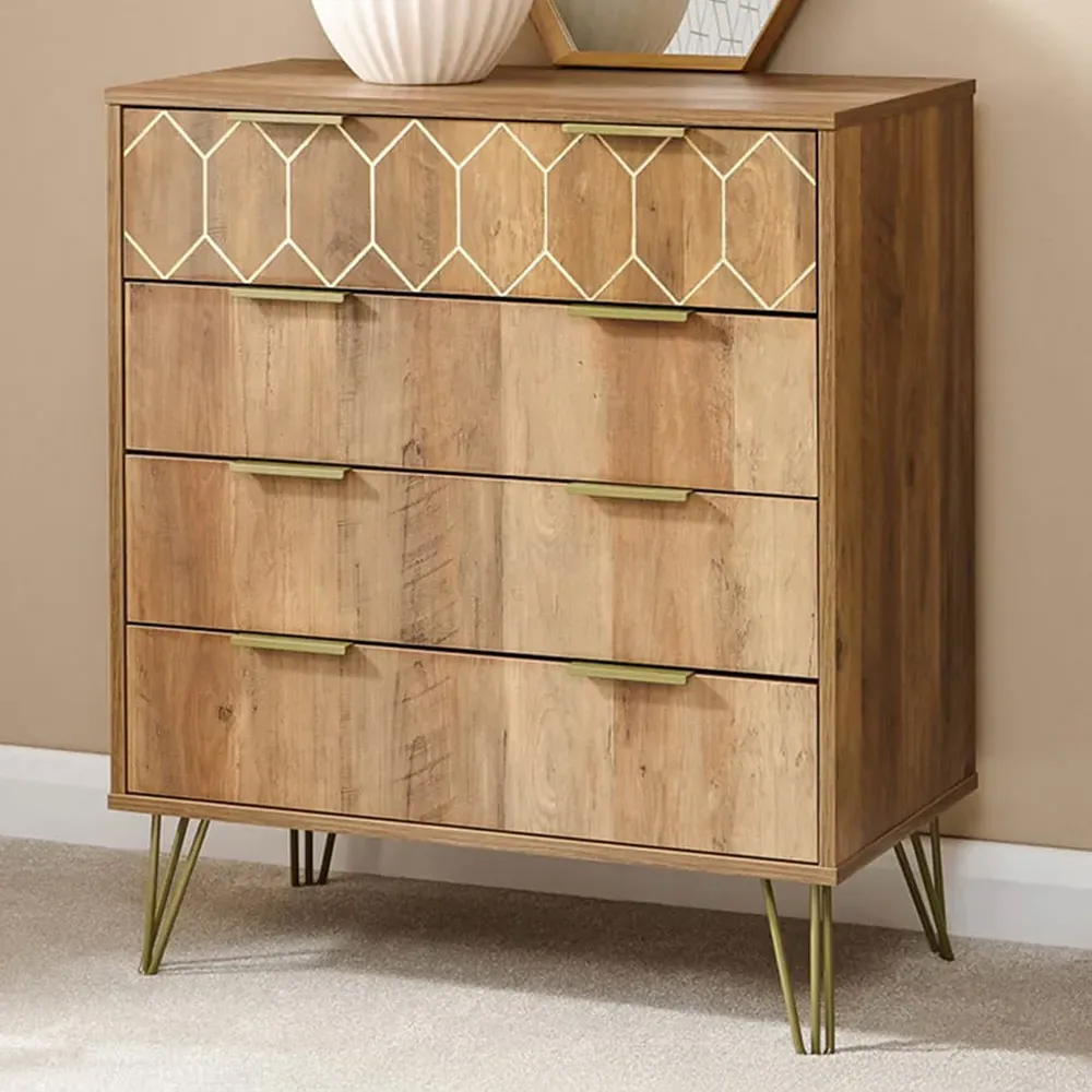 Orleans 4 Drawer Chest of Drawers - Wood, Mango Effect