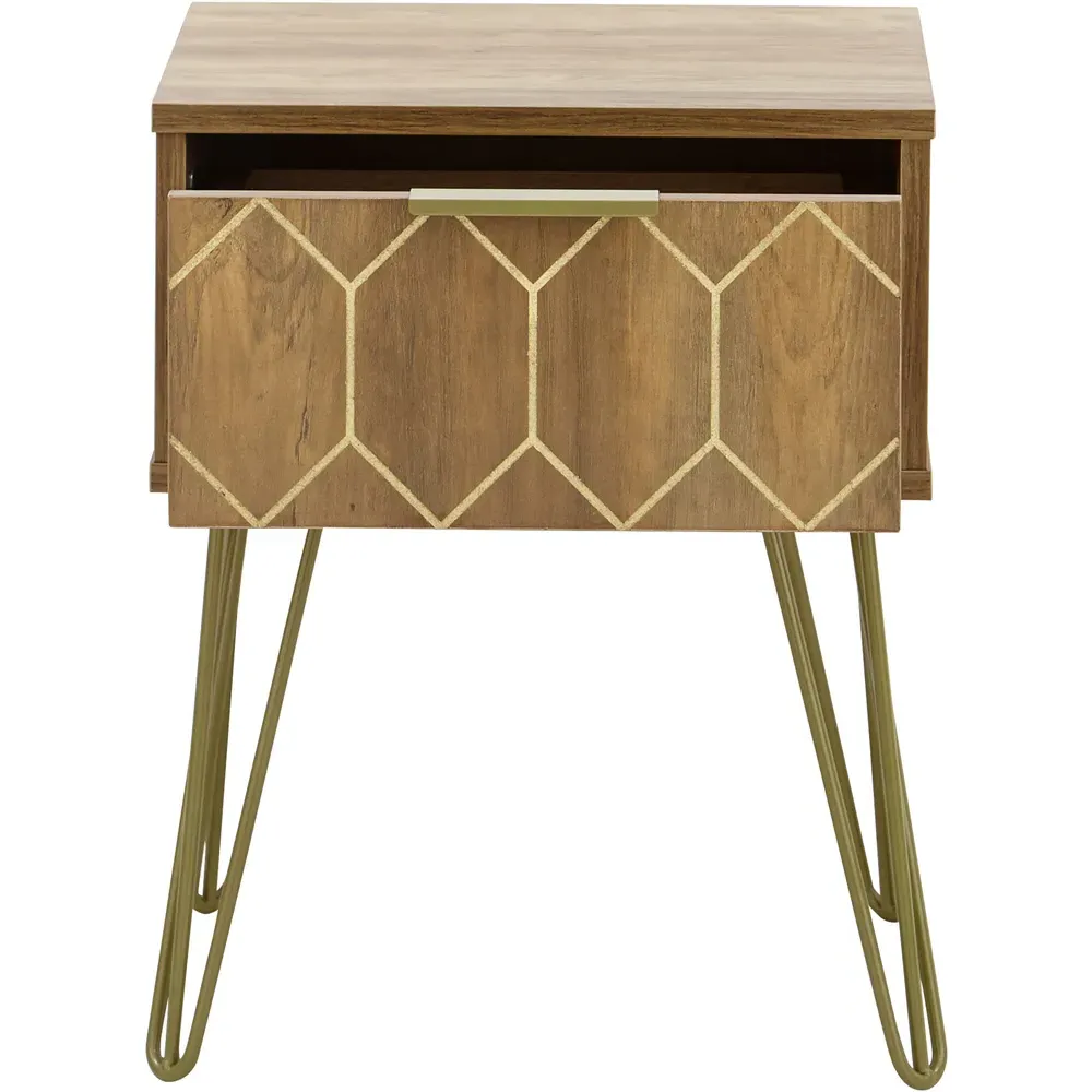 Orleans Lamp Table with Drawer - Brown, Mango