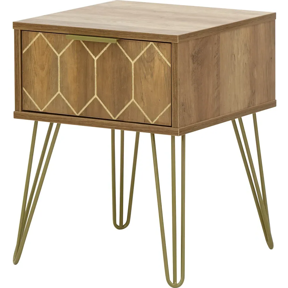 Orleans Lamp Table with Drawer - Brown, Mango