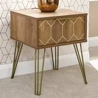 Orleans Lamp Table with Drawer - Brown, Mango