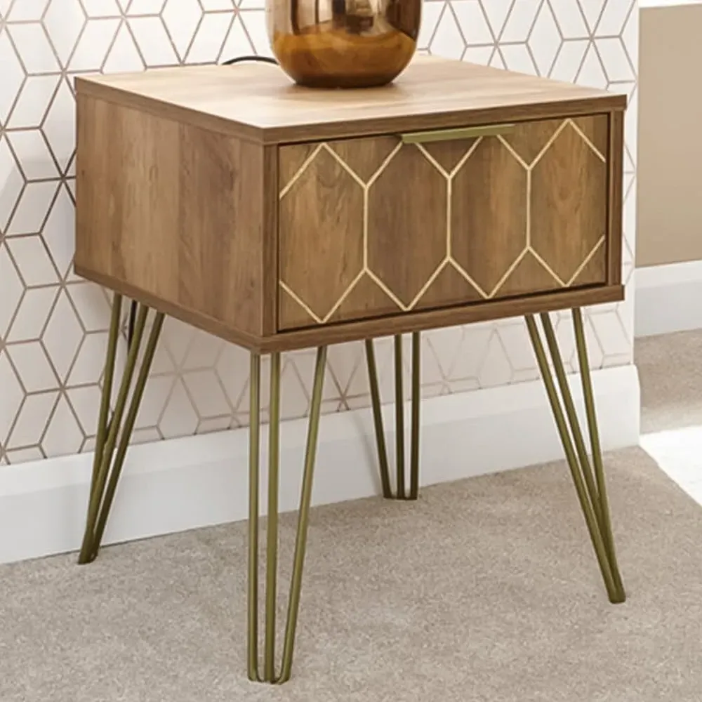 Orleans Lamp Table with Drawer - Brown, Mango image