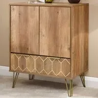 Orleans Wine Cabinet with Storage - Brown, Mango