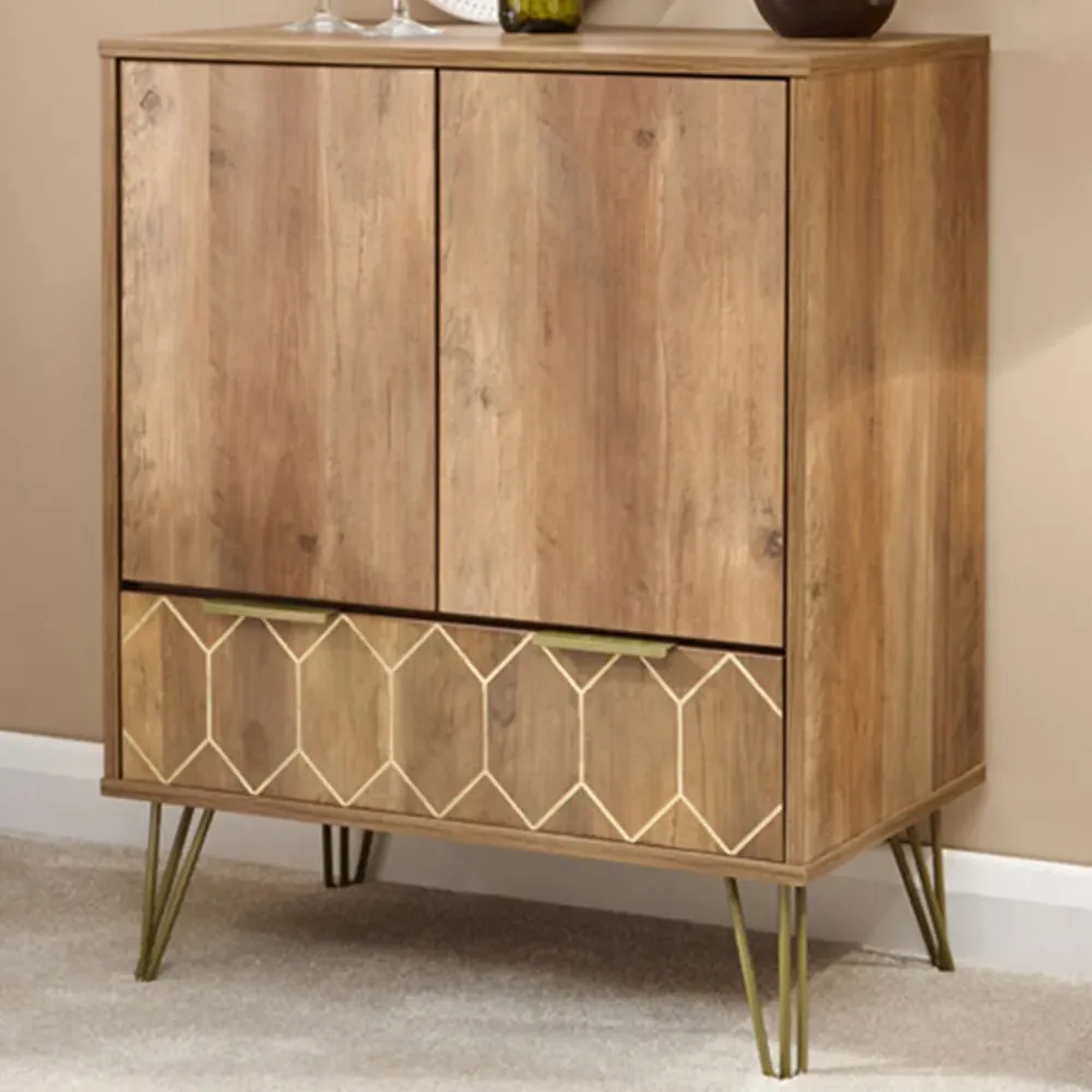 Orleans Wine Cabinet with Storage - Brown, Mango