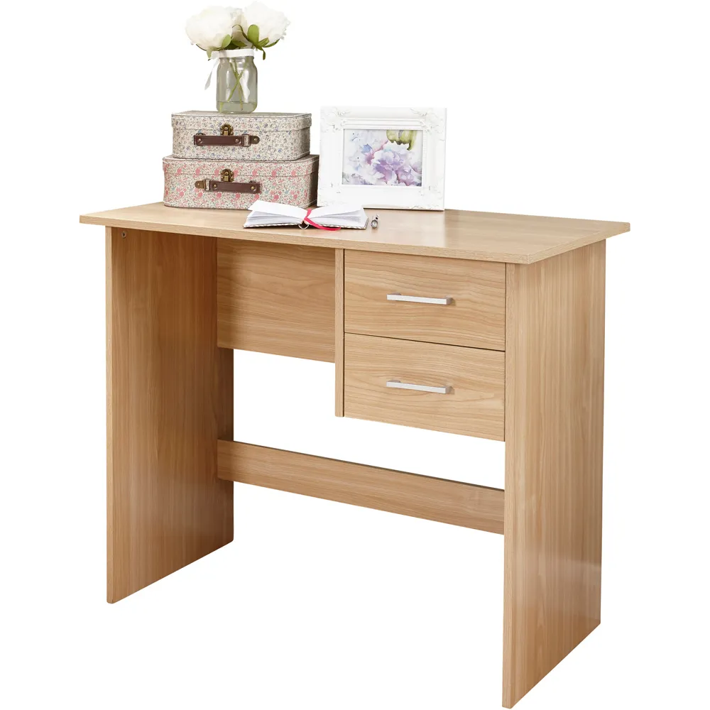 Panama 2 Drawer Desk - Oak Wood Effect