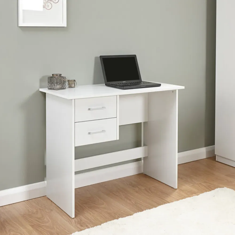 Panama 2 Drawer Desk - White