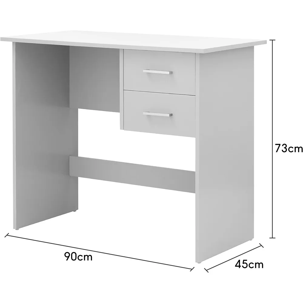 Panama 2 Drawer Desk - White