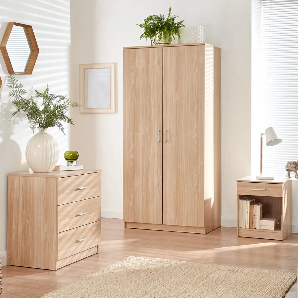 Panama 3 Piece Bedroom Furniture Set - Oak image