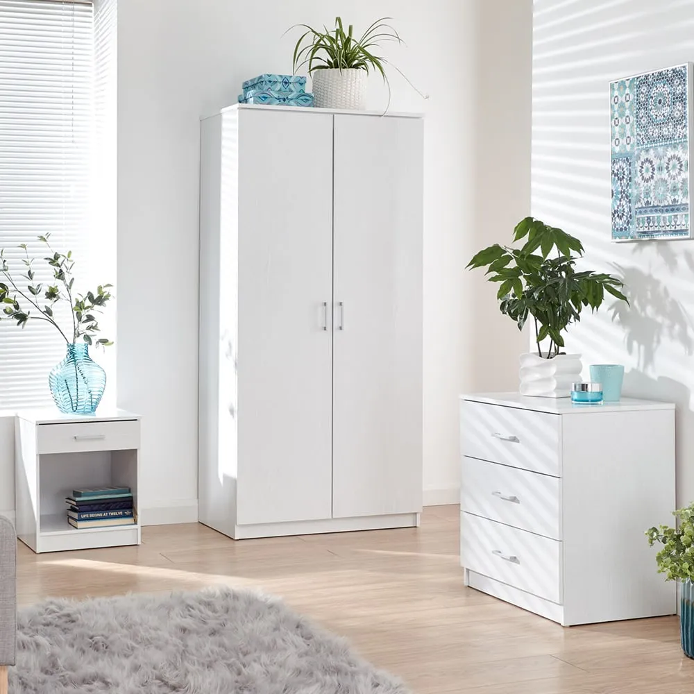 Panama 3 Piece Bedroom Furniture Set - White