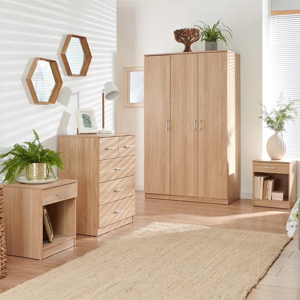 Panama 4 Piece Bedroom Furniture Set - Oak