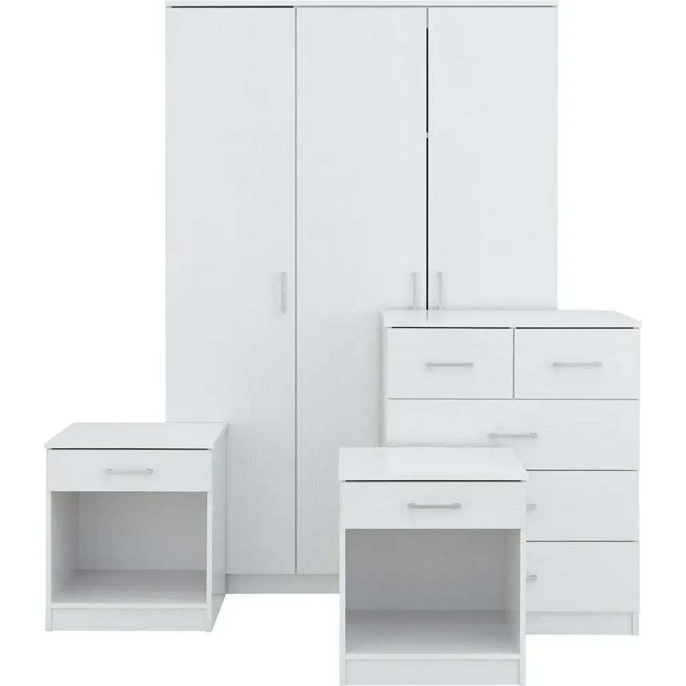 Panama 4 Piece Bedroom Furniture Set - White